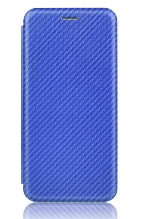 Чехол-книжка для Samsung Galaxy A12 PU карбон синий
