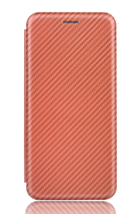 Чехол-книжка для Samsung Galaxy A12 PU карбон красный