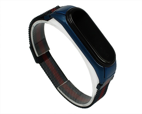 Ремешок Xiaomi Mi Band 3/4 Milanese double color сине-красный