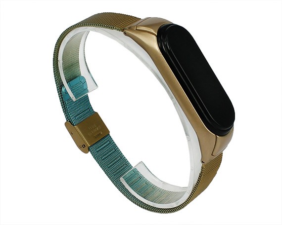 Ремешок Xiaomi Mi Band 3/4 стальной омбре желто-голубой