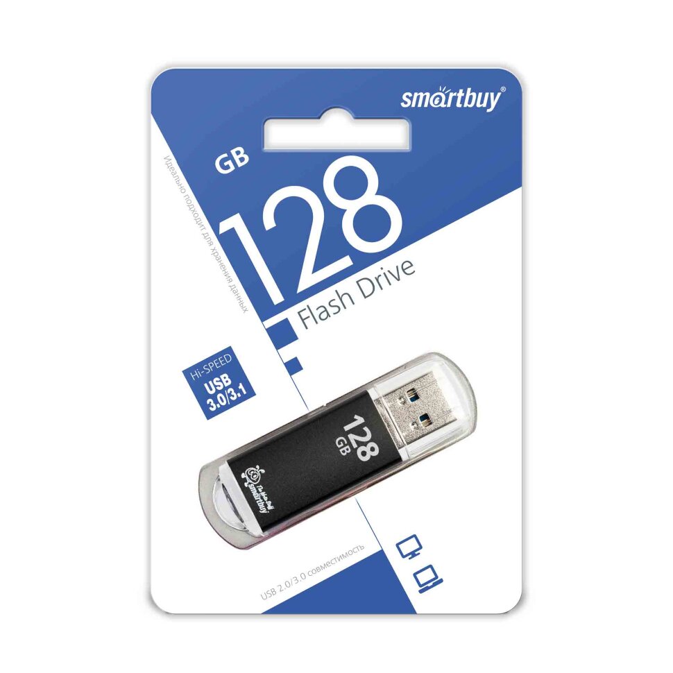 USB-Flash 128GB Smart Buy V-Cut Black (USB 3.0)