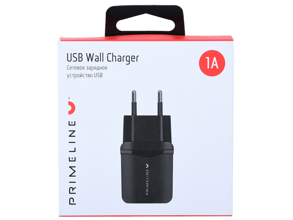 СЗУ PrimeLine Charger 1 USB, 1A черное