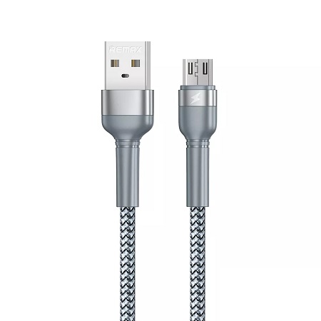 Дата-кабель Remax RC-124m microUSB серый