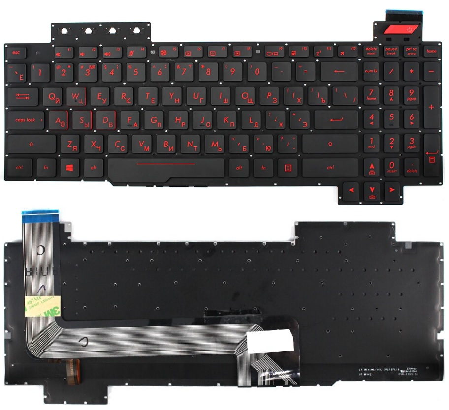 Клавиатура для ноутбука Asus FX63VM, FX63VD, FZ63VD, ZX63VD (RU)