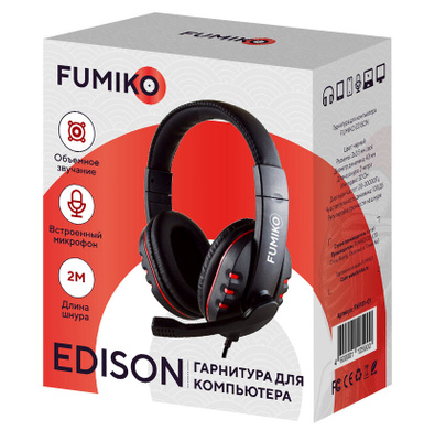 Наушники Fumiko Edison (микрофон, шнур 2m)