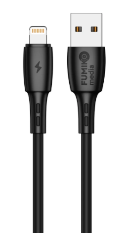 Дата-кабель Fumiko CA03 Lightning черный (2.4A, 1m)