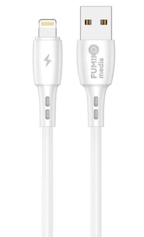 Дата-кабель Fumiko CA03 Lightning белый (2.4A, 1m)