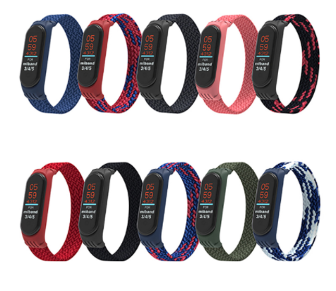 Ремешок Xiaomi Mi Band 3/4/5/6 тканевый цветной