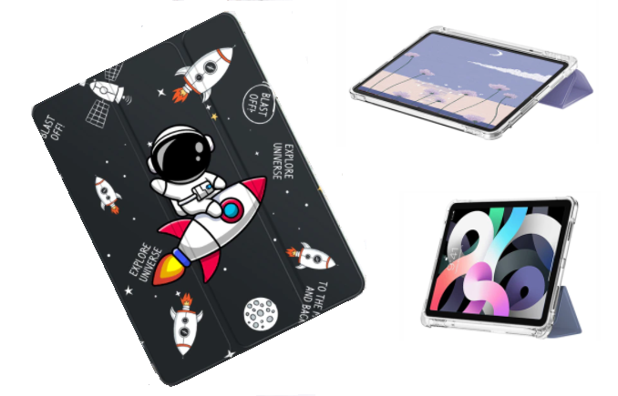 Чехол-книжка для Apple iPad Pro 2020, iPad Pro 2021 космонавт на ракете