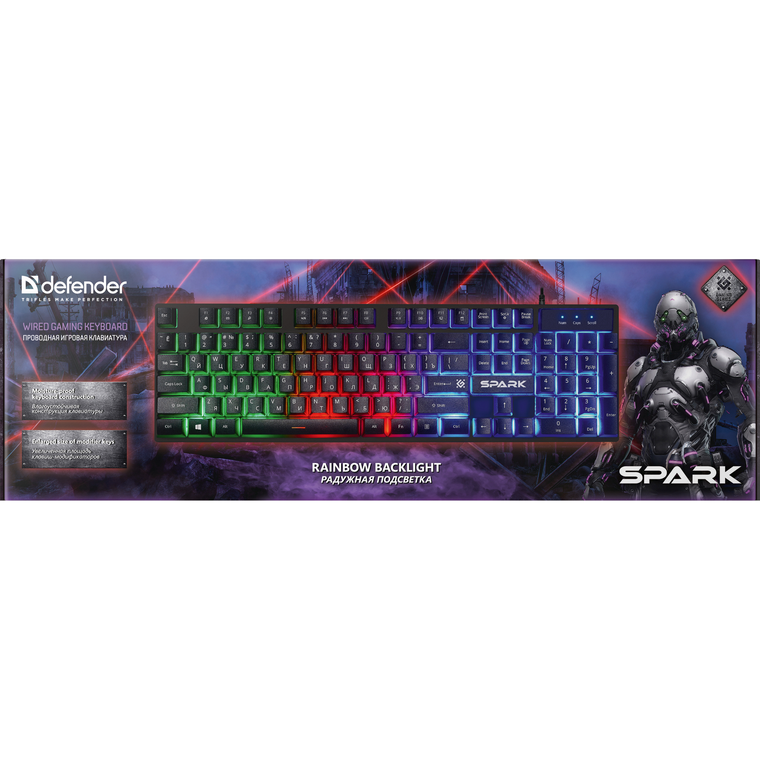 Клавиатура Defender Spark GK-300L, USB, черный