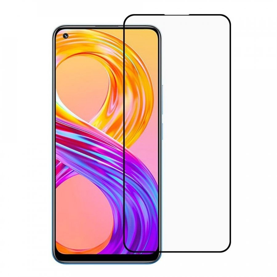 Защитное стекло Realme 8/8i/8Pro/Oppo A36/A76/A96 Full черное