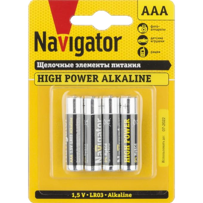 Элемент питания AA NAVIGATOR Alkaline LR3-4BL (1шт)