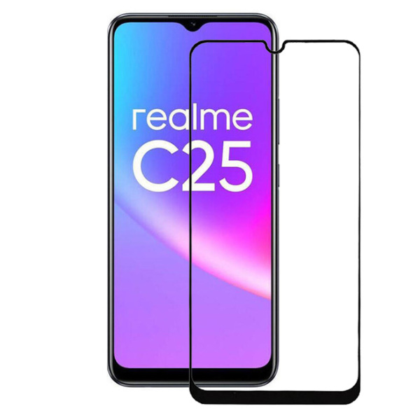 Защитное стекло Realme C25/C25S/C33/C35 Full черное