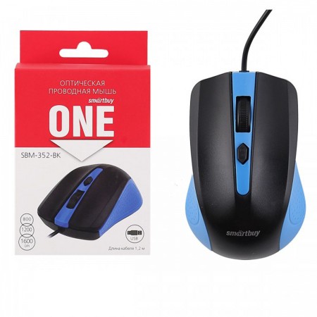 Оптическая мышь Smartbuy 352 ONE (sbm-352-bk), сине-черная