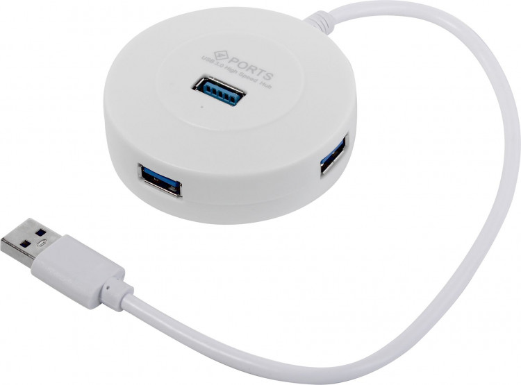 Хаб с выключителями USB 3.0 Smartbuy SBHA-7314-W White