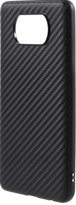 Чехол-накладка для Xiaomi Poco X3 силикон карбон черный