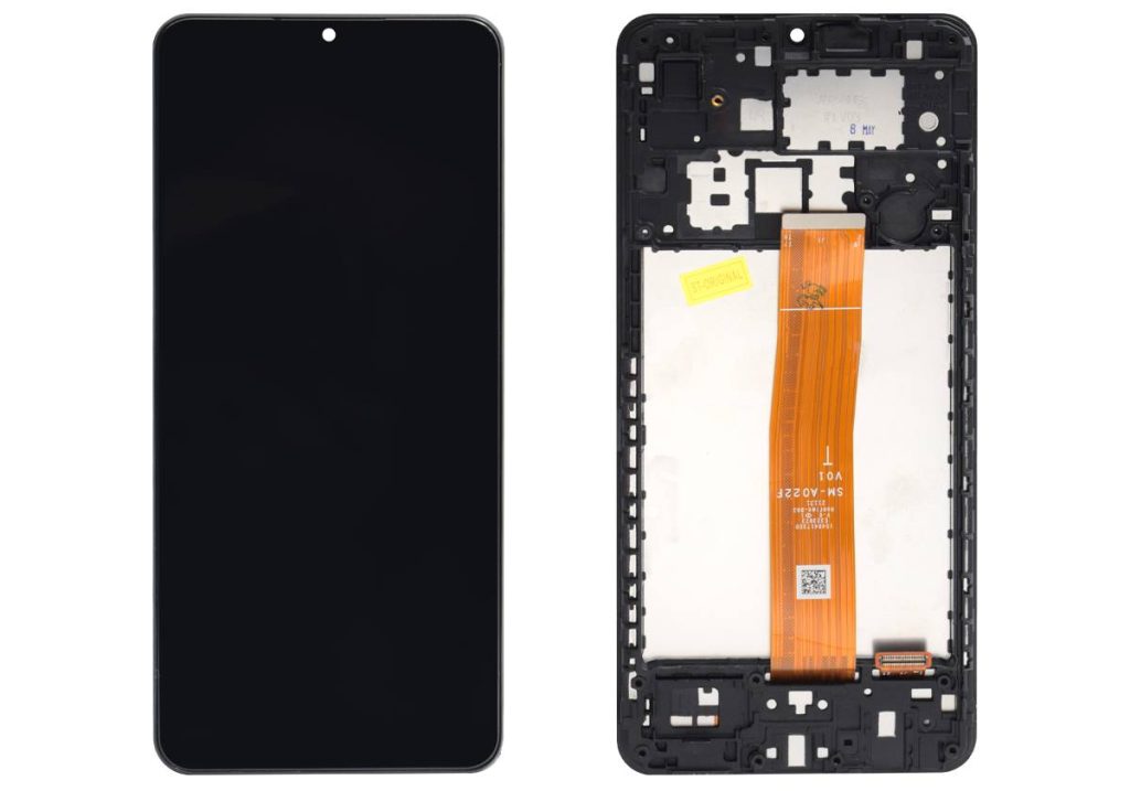 Модуль-дисплей Samsung A022 Galaxy A02 + рамка черный Orig 100%
