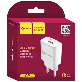 СЗУ DREAM C9 2.4A QC3.0 белое