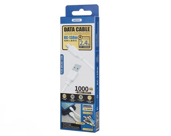 Дата-кабель Remax Suji Pro RC-138m microUSB белый