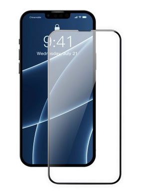 Защитное стекло для iPhone 13/13 Pro 3D черное матовое