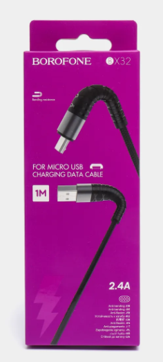 Кабель Borofone BX32 2.4A micro - USB черный 1м