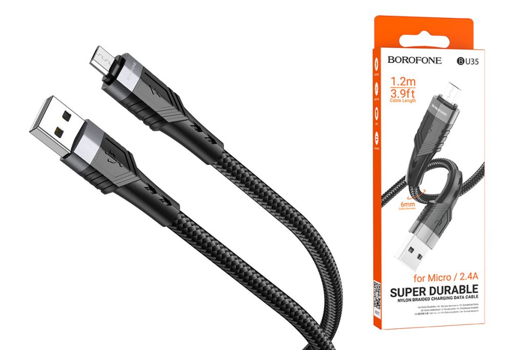 Кабель Borofone BU35 Apple MicroUSB черный