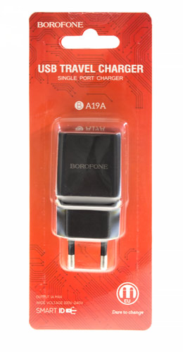 Сетевое зарядное устройство Borofone A19A черное