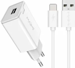 Сетевое зарядное устройство Miami T7+ кабель Lightning (2.4A) белое