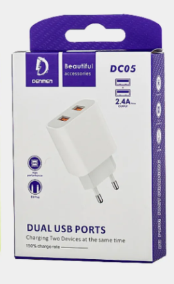 Сетевое ЗУ Denmen DC05 2USB белое