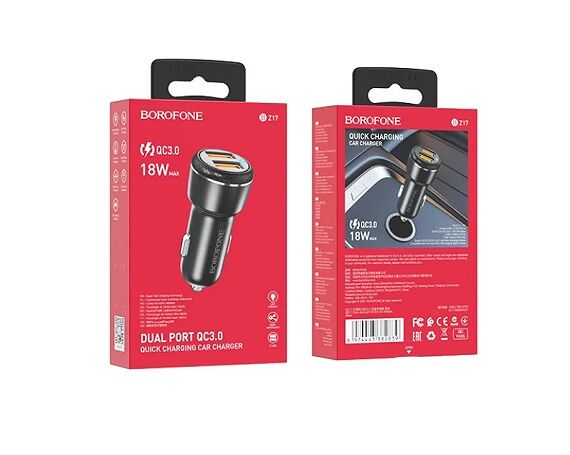 Автомобильное зарядное устройство Borofone BZ17 Q.C3.0 2USB