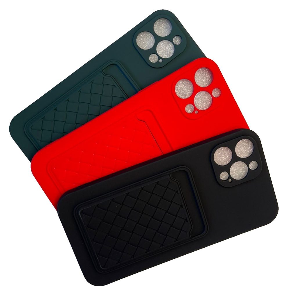 Чехол-накладка для iPhone 12 Pro с отделом для карт ромб в ассортименте