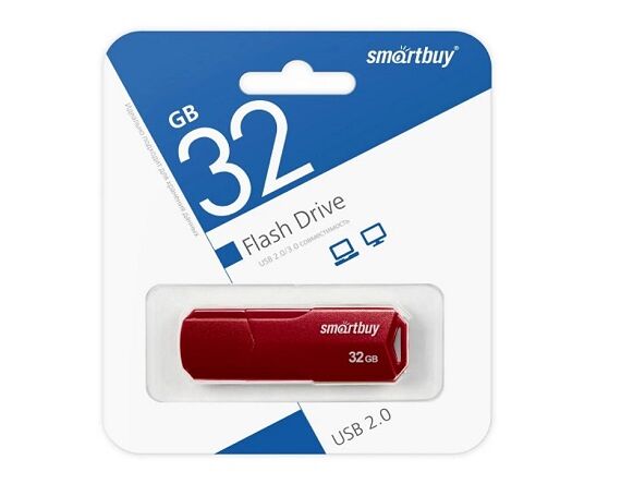 USB Flash SmartBuy CLUE 32GB бордовый