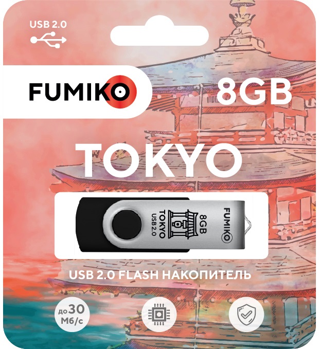 USB-Flash 8GB Fumiko Tokyo черная