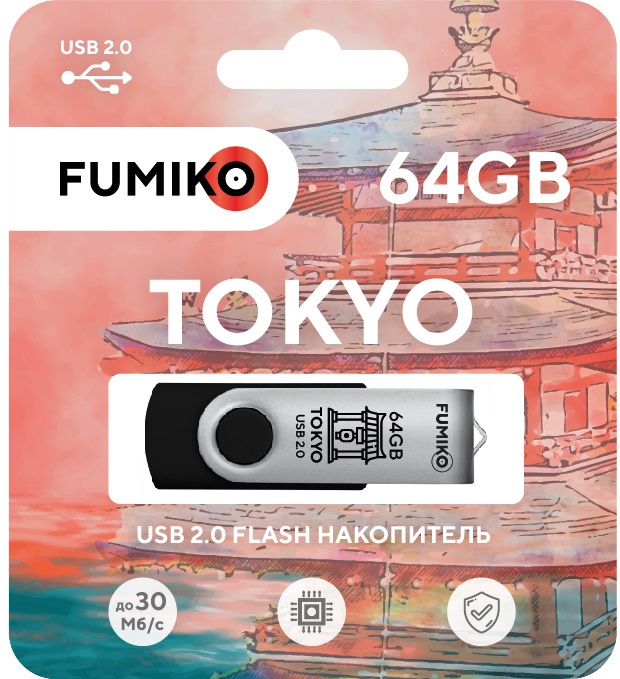 USB-Flash 64GB Fumiko Tokyo черная