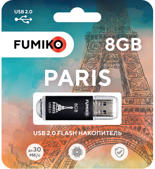 USB-Flash 8GB Fumiko Paris черная