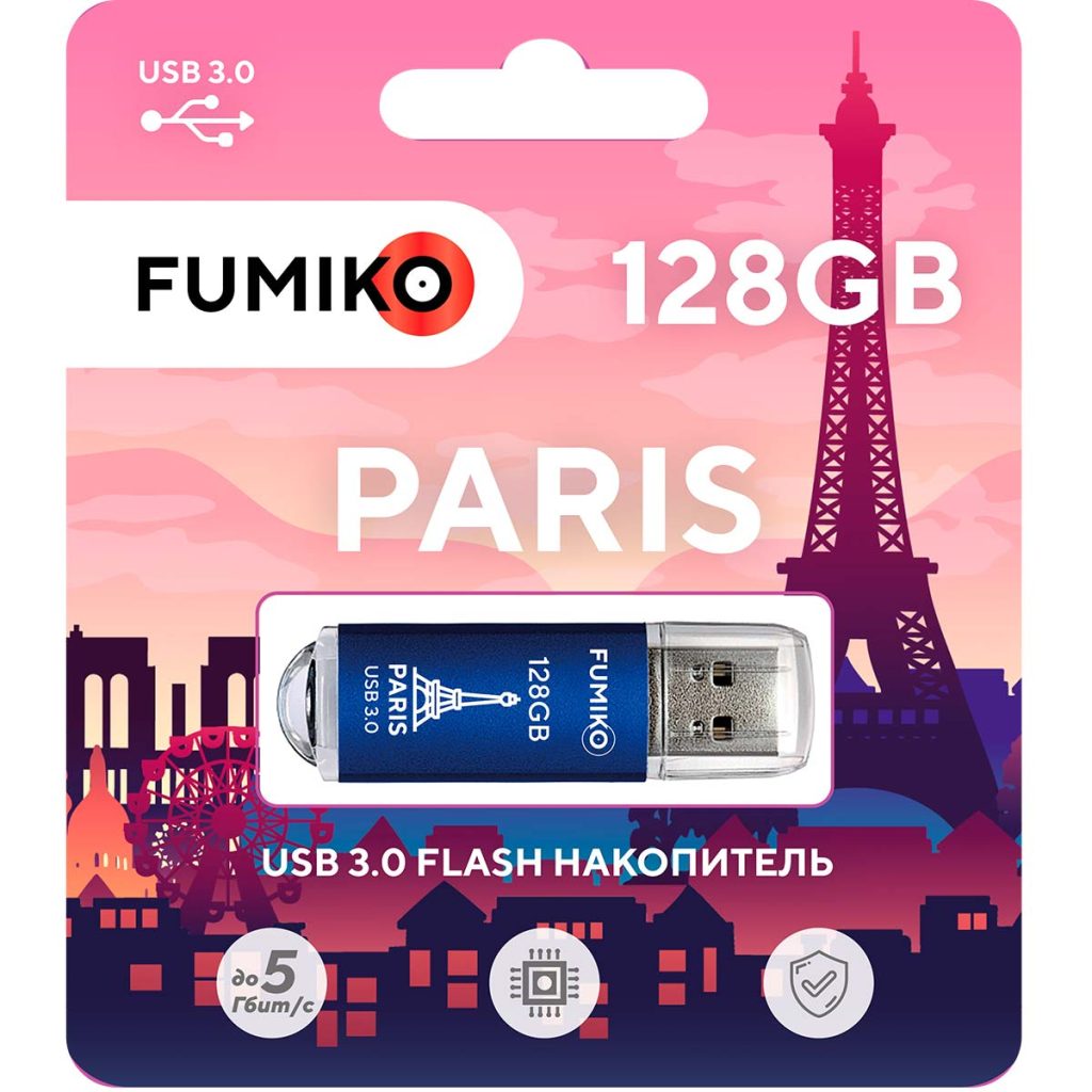 USB-Flash 128GB Fumiko Paris синяя
