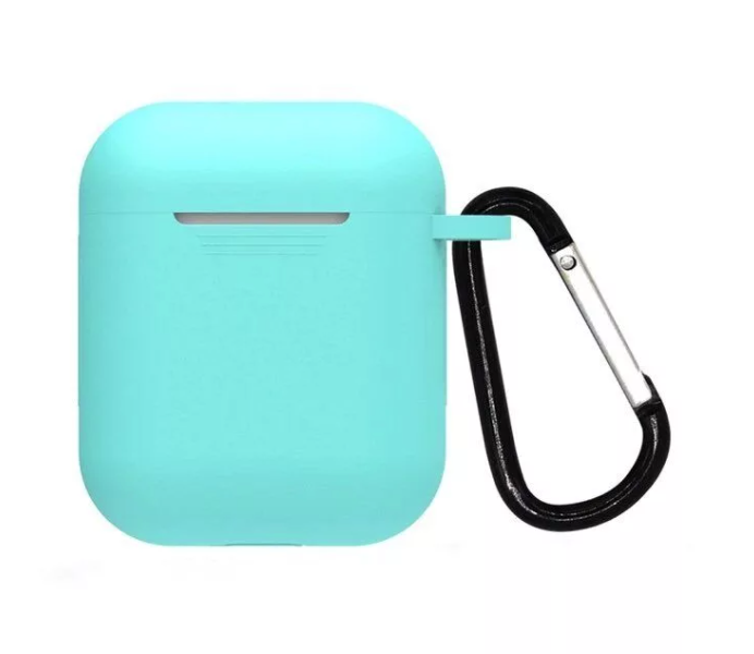 Чехол для Apple AirPods 1/2 мятно-зеленый с карабином