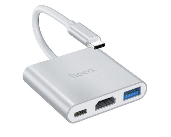 Type-C HUB Hoco HB14 (Type-C to USB3.0+HDMI+PD)