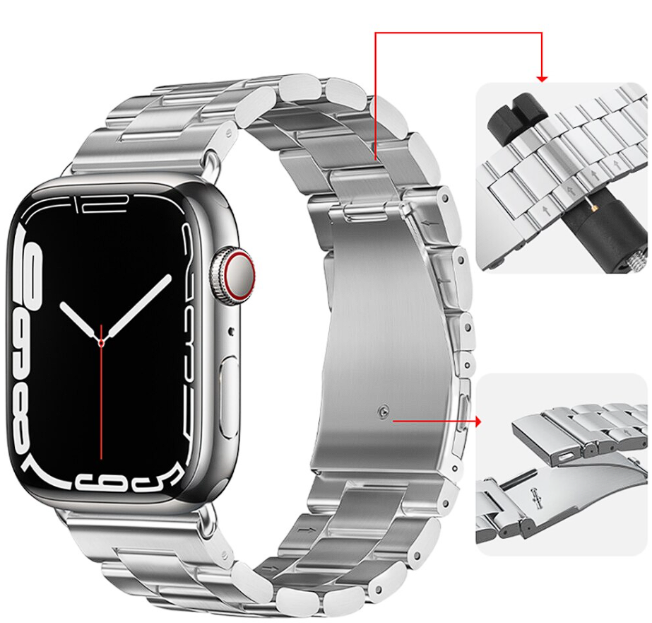 Ремешок для Apple Watch 42mm/44mm/45mm металл серый