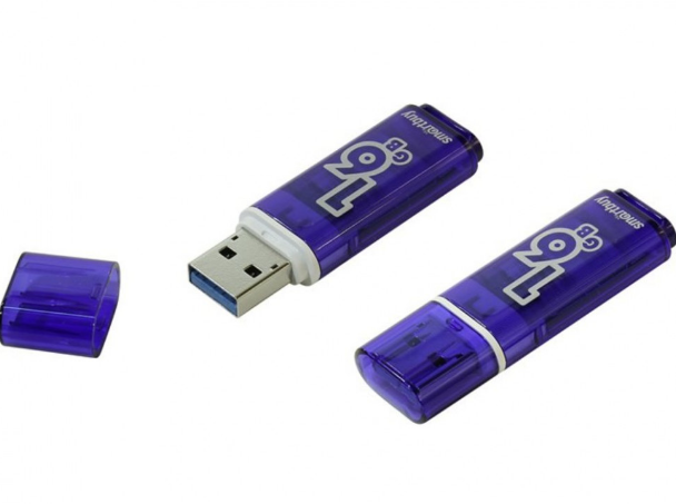 USB-Flash 16GB Smart Buy Glossy синяя (USB 3.0)