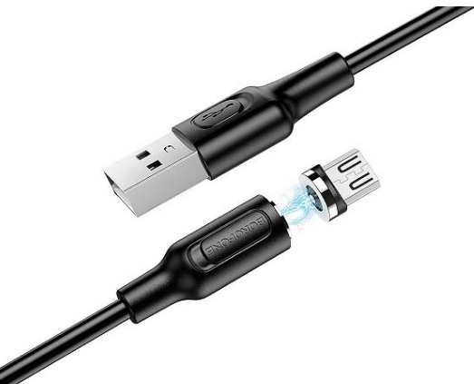 Кабель Borofone BX41 магнитный microUSB - USB черный, 1м