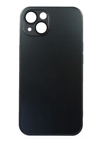 Чехол iPhone 13 Matte Glass, с яблоком, черный
