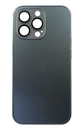 Чехол iPhone 13 Pro Matte Glass, с яблоком, черный