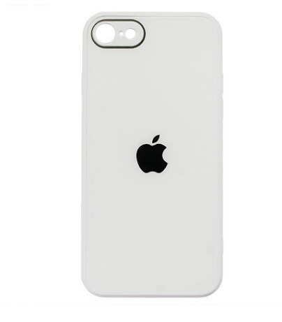 Чехол iPhone 7/8/SE 2020/SE 2022 Matte Glass, с яблоком, белый