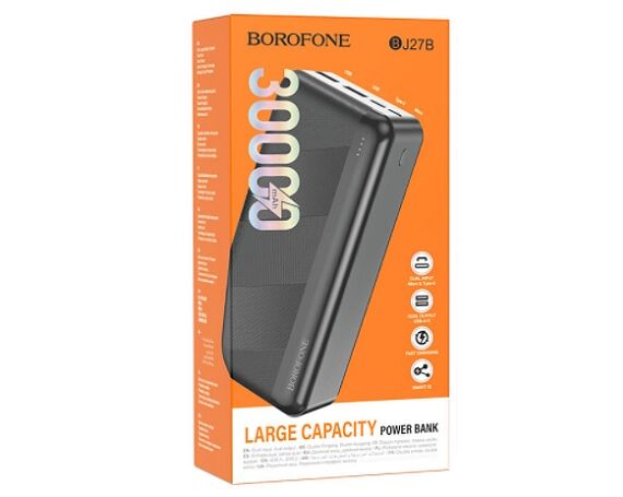 Внешний аккумулятор Power Bank 30000 mAh Borofone BJ27B черный