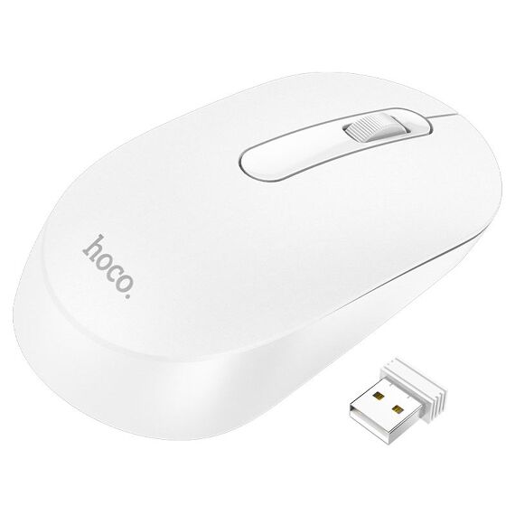 Беспроводная мышь HOCO GM14 Platinum, белая, подключение 2.4G, 1200DPI, 3D клавиши