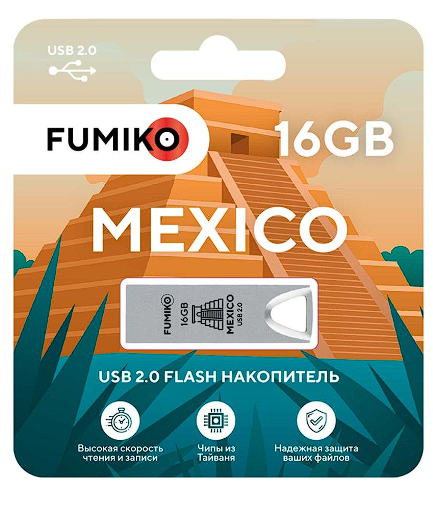 USB-Flash 16GB Fumiko Mexico серая