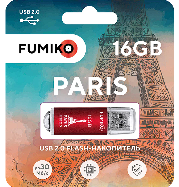 USB-Flash 16GB Fumiko Paris красная