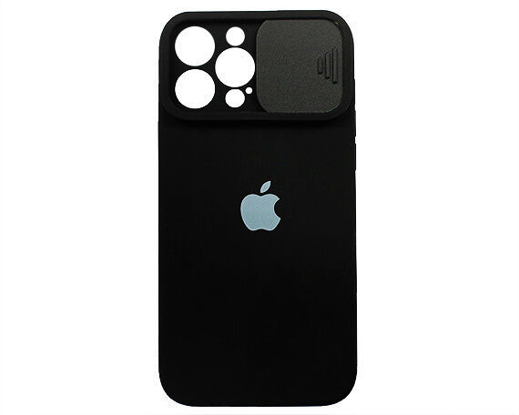 Чехол iPhone 13 Pro Max Protect Cam, с яблоком, черный