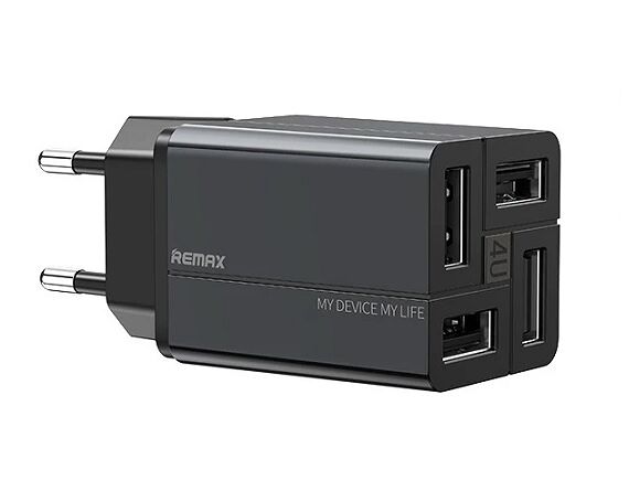 СЗУ 4USB Remax RP-U43 3.4A, черный